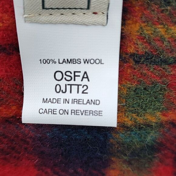 L.L. Bean Plaid Fringed Lambswool Scarf Unisex - Picture 3 of 9